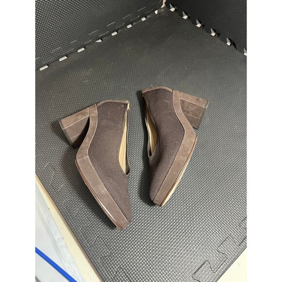 EILEEN FISHER SHOES/PUMPS SIGNY‎ KNIT BROWN SIZE 8.5 BLOCK HEELS - Picture 6 of 8